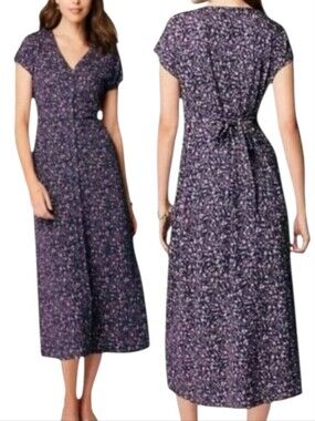 J. Jill Rayon Blend Floral Paisley Midi Dress